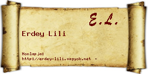 Erdey Lili névjegykártya